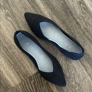 Rothy’s The Point Flats Women’s Size 8.5 Shoes Wool Sustainable Classic Black